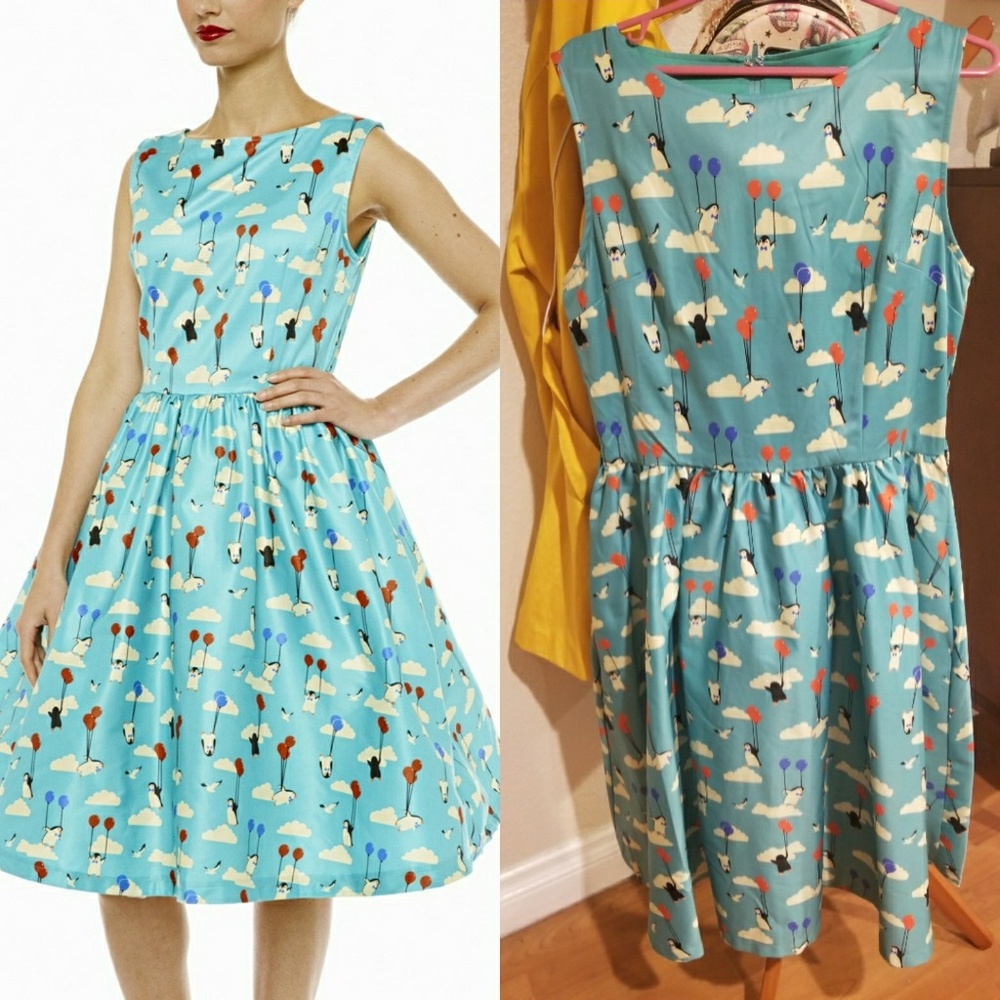 Lindy Bop Dress Penguins with ballons 14 uk l/xl